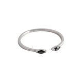 925 Silver Zircon Open Rings For Women Student Girls Gift Fine Jewelry