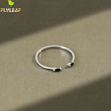 925 Silver Zircon Open Rings For Women Student Girls Gift Fine Jewelry