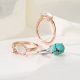 925 Silver Ring Base for Oval Gemstones DIY Jewelry