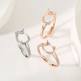 925 Silver Ring Base for Oval Gemstones DIY Jewelry
