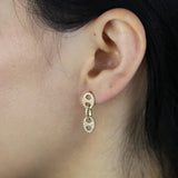 925 Sterling Silver CZ Pig Nose Coffee Earrings
