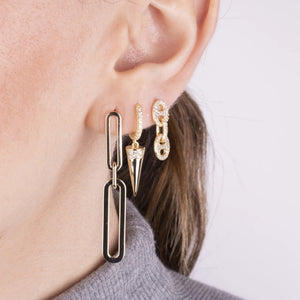 925 Sterling Silver CZ Pig Nose Coffee Earrings