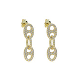 925 Sterling Silver CZ Pig Nose Coffee Earrings