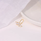 925 Silver Zircon Clip On Earrings No Pierced Cartilage Earcuff Charming Gift