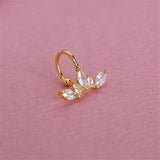 925 Silver Zircon Clip On Earrings No Pierced Cartilage Earcuff Charming Gift