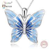 925 Silver Butterfly Pendant Necklace Animal Jewelry