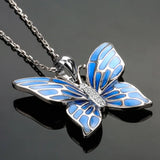 925 Silver Butterfly Pendant Necklace Animal Jewelry