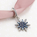 925 Silver Crystal & CZ Snowflake Pendant Charm Jewelry for Bracelets Necklace