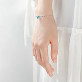 925 Silver Mermaid Charm Bracelet Crystal Women Wedding Party Gift