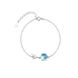 925 Silver Mermaid Charm Bracelet Crystal Women Wedding Party Gift