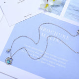 925 Silver Crystal Moon Necklace Women Fine Jewelry