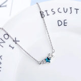 925 Silver Crystal Zirconia Star Necklace For Women