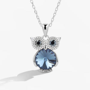 925 Silver Owl Stone Choker Necklace Wide Jewelry Gift