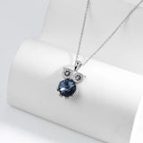 925 Silver Owl Stone Choker Necklace Wide Jewelry Gift
