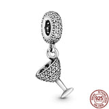 925 Silver Zircon High Heels Charm for Bracelet DIY