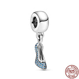 925 Silver Zircon High Heels Charm for Bracelet DIY