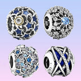 925 Silver Galaxy Charm Beads for Bracelet DIY Jewelry