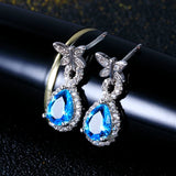 925 Silver Aquamarine Drop Earrings - Christmas Jewelry Gift