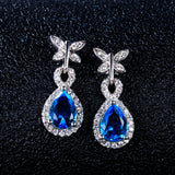 925 Silver Aquamarine Drop Earrings - Christmas Jewelry Gift
