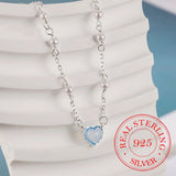 Silver Heart Love Pearl Pendant Necklace For Women