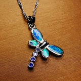 925 Silver Opal Classic Round Necklace - Jewelry Gift
