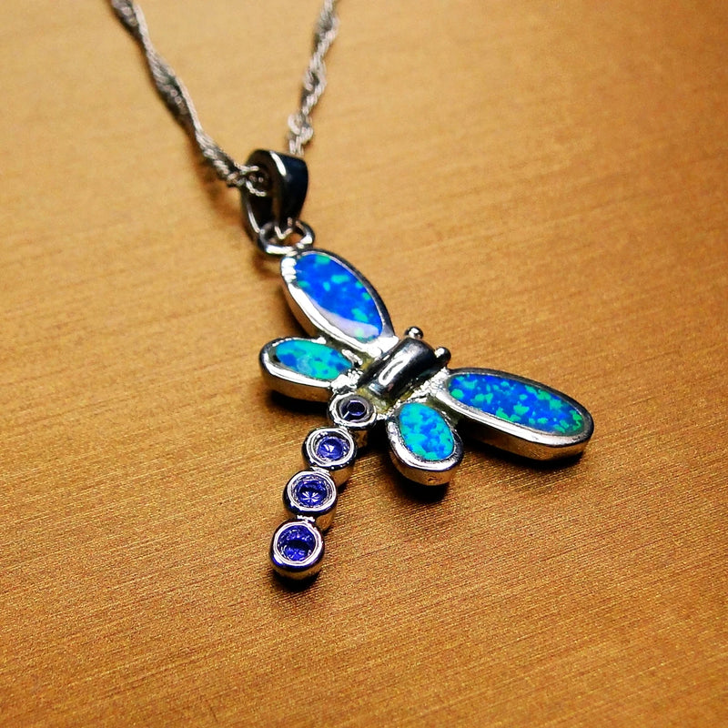 925 Silver Opal Classic Round Necklace - Jewelry Gift