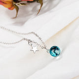 925 Silver Round Crystal Necklace Wedding Jewelry
