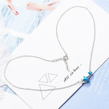 925 Silver Star Crystal Pendant Necklace Party Jewelry