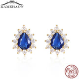925 Silver CZ Stud Earrings for Women Mom Shimming Wedding Brincos
