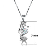 925 Silver Opal Seahorse Pendant Necklace