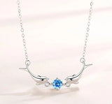 925 Silver Zircon Dolphin Charm Necklace Pendant Choker Statement Jewelry