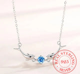 925 Silver Zircon Dolphin Charm Necklace Pendant Choker Statement Jewelry