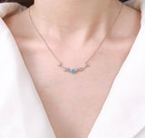 925 Silver Zircon Dolphin Charm Necklace Pendant Choker Statement Jewelry