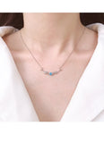 925 Silver Zircon Dolphin Charm Necklace Pendant Choker Statement Jewelry