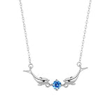 925 Silver Zircon Dolphin Charm Necklace Pendant Choker Statement Jewelry