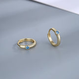 925 Silver Zircon Stone Hoop Earrings For Women