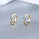 925 Silver Zircon Stone Hoop Earrings For Women