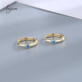 925 Silver Zircon Stone Hoop Earrings For Women