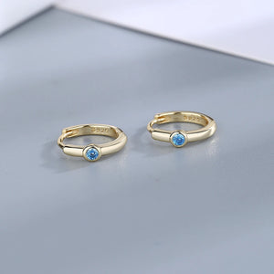 925 Silver Zircon Hoop Earrings