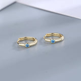 925 Silver Zircon Hoop Earrings