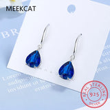 925 Silver Zircon Water Drop Earrings Fine Jewelry