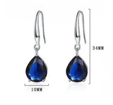 925 Silver Zircon Water Drop Earrings Fine Jewelry