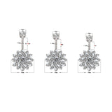 925 Silver Flower Chrysanthemum Belly Button Ring Piercing