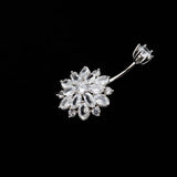 925 Silver Flower Chrysanthemum Belly Button Ring Piercing