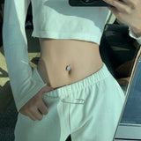 925 Silver Water Drop Belly Button Ring