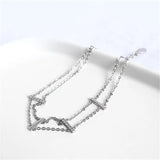 925 Silver Bohemian Crystal Double-Layer Bracelet Women Beach Surfing Jewelry