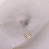 925 Silver Boho Hollow Butterfly Earrings Small Casual Jewelry