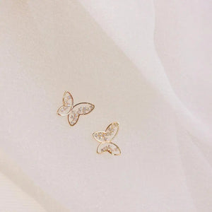 925 Silver Boho Hollow Butterfly Earrings Small Casual Jewelry