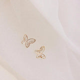 925 Silver Boho Hollow Butterfly Earrings Small Casual Jewelry