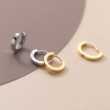 Minimalist Round Circle Hoop Earrings 925 Sterling Silver 18k